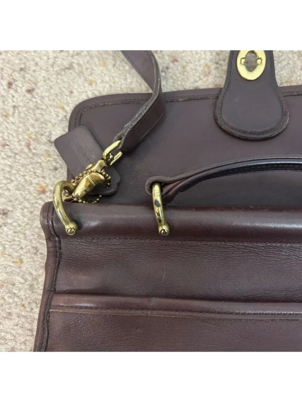 Vintage Coach Willis 9927 Brown Leather Crossbody Satchel Shoulder Bag Women's